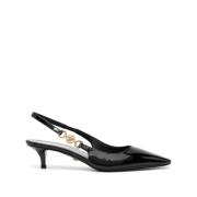 Versace Svarta sandaler med klack och Medusa-emblem Black, Dam
