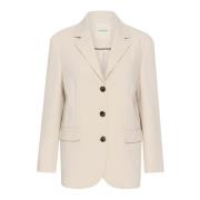 Part Two Smart Oversize Jacka med Klassisk Krage Beige, Dam