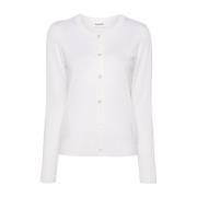 P.a.r.o.s.h. Krämfärgad Cardigan Sweaters White, Dam