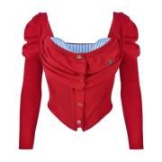 Vivienne Westwood Röd Korsett Cardigan Red, Dam