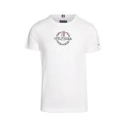 Tommy Hilfiger Randig Krans T-shirt White, Herr