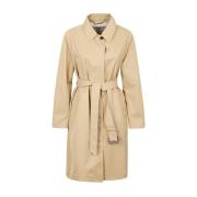 Max Mara Weekend Beige Gabardin Regnrock Beige, Dam