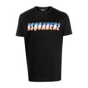Dsquared2 Glitter Logo Print T-shirts och Polos Black, Herr