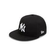 New Era Svarta textilmössor med broderad logotyp Black, Herr