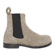 Loewe Gröna Suede Chelsea Ankelboots Beige, Dam