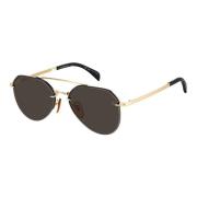 Eyewear by David Beckham Gold/Dark Grey Sunglasses Multicolor, Herr