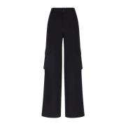 Gcds Wide Trousers Black, Dam