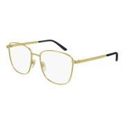 Gucci Gold Black Eyewear Frames Yellow, Unisex