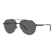 Dolce & Gabbana Matte Black/Grey Sunglasses Black, Herr