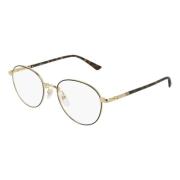 Gucci Gold Black Eyewear Frames Multicolor, Unisex