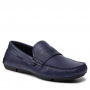 Emporio Armani Blå Läder Logo Moccasin Blue, Herr