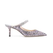 Jimmy Choo Glitter Crystal Strap Klackar Purple, Dam