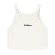 Palm Angels Sleeveless Tops Beige, Dam