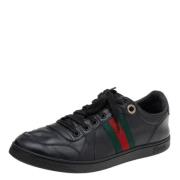 Gucci Vintage Pre-owned Laeder sneakers Black, Dam