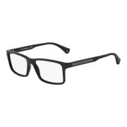 Emporio Armani Svart Gummi Glasögonbågar EA 3038 Black, Unisex