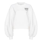 Pinko Hoodie i bomull White, Dam