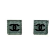 Chanel Vintage Pre-owned Metall rhngen Blue, Dam