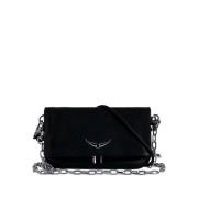 Zadig & Voltaire Eternal Clutch Svart Läder Crossbody Väska Black, Dam