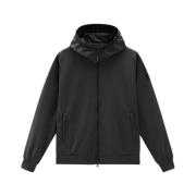 Woolrich Soft Shell Full Zip Hoodie Svart Black, Herr