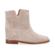 Via Roma 15 Velour Cocco Ankelboot Beige, Dam