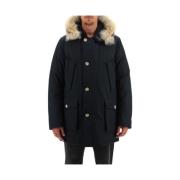 Woolrich Mörkblå Arctic Parka med Avtagbar Päls Blue, Herr