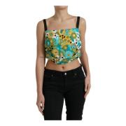 Dolce & Gabbana Blommig Silke Tank Top Multicolor, Dam