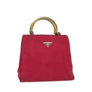 Prada Vintage Pre-owned Nylon handvskor Pink, Dam