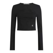 Calvin Klein Jeans Long Sleeve Tops Black, Dam