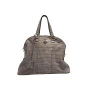 Yves Saint Laurent Vintage Pre-owned Mocka handvskor Gray, Dam