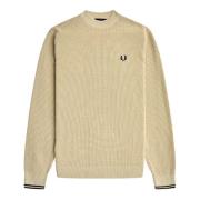 Fred Perry Round-neck Knitwear Beige, Herr