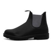 Blundstone Svarta läderboots med grå detaljer Black, Herr