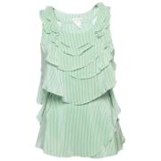 Oscar De La Renta Pre-owned Pre-owned Silke toppar Green, Dam