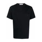 Maison Kitsuné Svart Logoficka T-shirt Kort Ärm Black, Herr