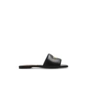 Moschino Läder slides Black, Dam