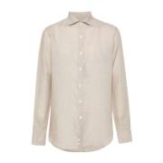 Canali Casual Shirts Beige, Herr