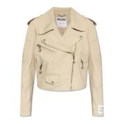 Moschino 40-årsjubileum läderjacka Beige, Dam