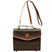 Celine Vintage Pre-owned Canvas axelremsvskor Brown, Dam