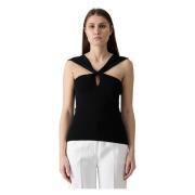 Federica Tosi Elegant Svart Viskostopp Black, Dam