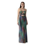 Just Cavalli Lurex Jersey Maxi Klänning Multicolor, Dam