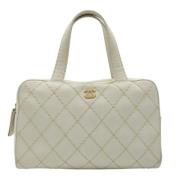 Chanel Vintage Pre-owned Laeder axelremsvskor White, Dam