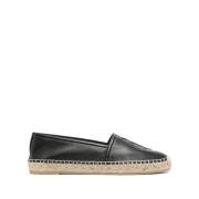 Saint Laurent Svart Kalv Espadriller Black, Dam