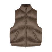 Represent Tvättad Puffer Gilet Brown, Herr