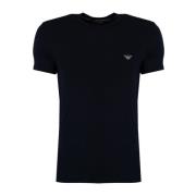 Emporio Armani Klassisk Rund Hals Logo T-shirt Blue, Herr