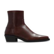 Proenza Schouler Höga ankelboots med klack Branco Brown, Dam