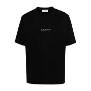 Lanvin Klassisk Svart Logotyp Broderad T-shirt Black, Herr