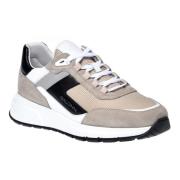 Baldinini Sneaker in beige, white and black suede Beige, Herr