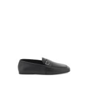 Salvatore Ferragamo Läderloafers med ikonisk metall Ganici Black, Herr