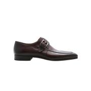 Magnanni Handgjord Cognac Monk Strap Sko Brown, Herr