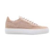 Nubikk Beige Nubuck Handgjorda Sneakers Beige, Herr