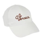 Versace Denim Baseball Cap med Rep Broderi White, Herr